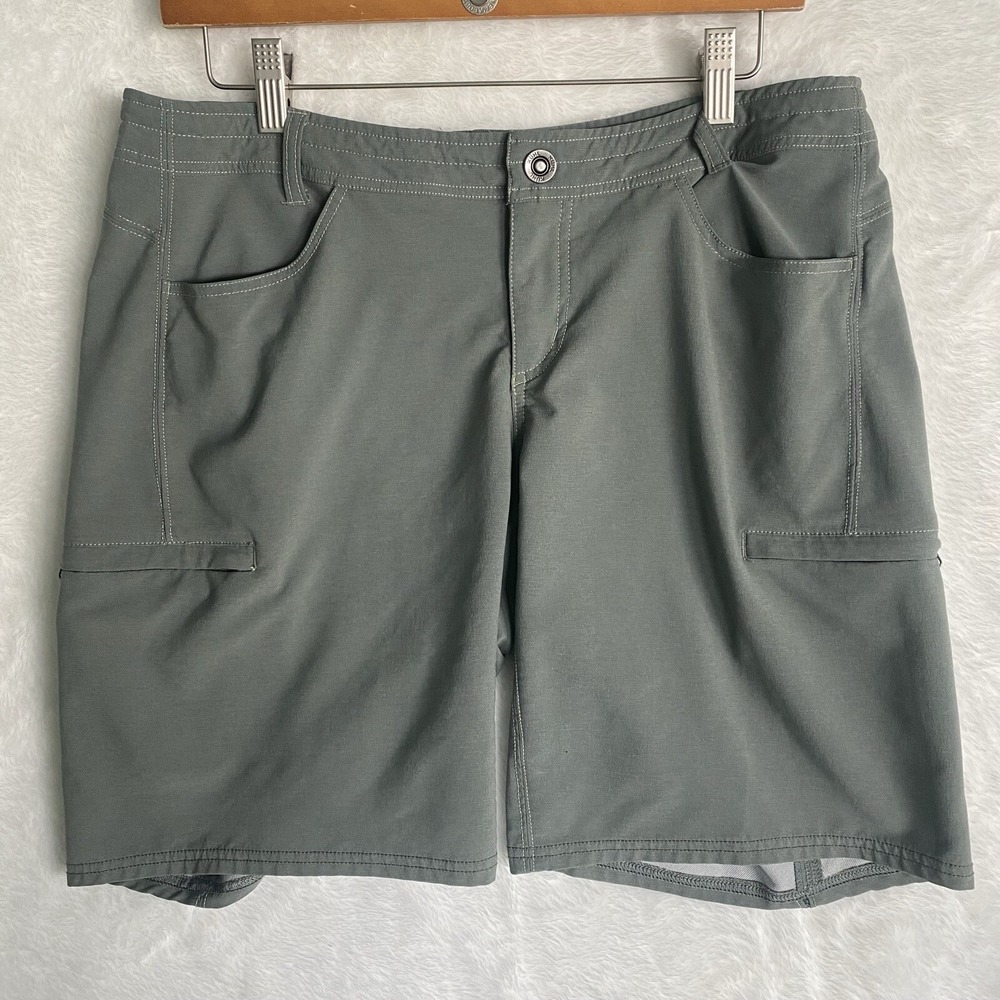 Kuhl Anfib Shorts Womens Size 12 Gray Stretch Quick Dry Upf50+ Hike Gorpcore